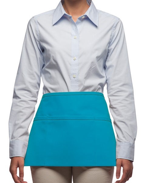 Turquoise Blue Short Waist Aprons